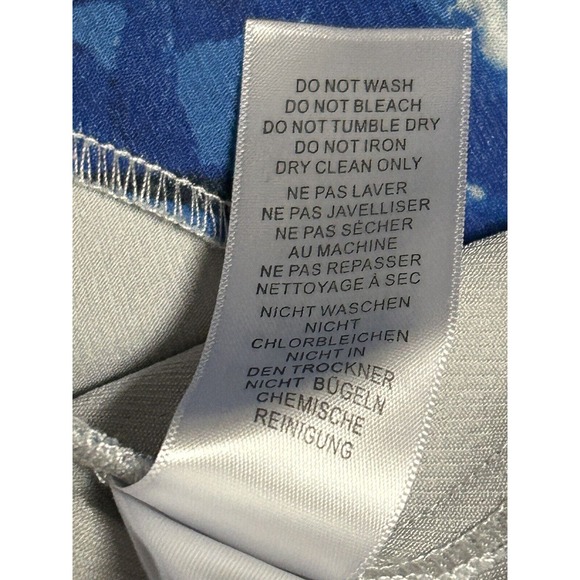 ⭐️Adrianna Papell Crepe Textured Knit Blue Floral Office Church Brunch Dress - Picture 14 of 16